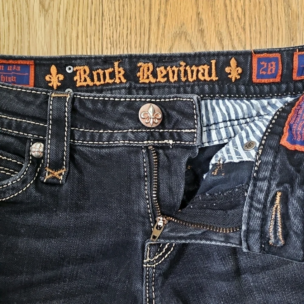 Rock Revival Trina Skinny Low Rise Jeans in Washed Black size 28 - Picture 2 of 11